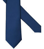 Zenxus Solid Skinny Ties For Men, 25 Inch Slim Navy Plain Ties Bulk For Wedding And Activities, 5-Pack