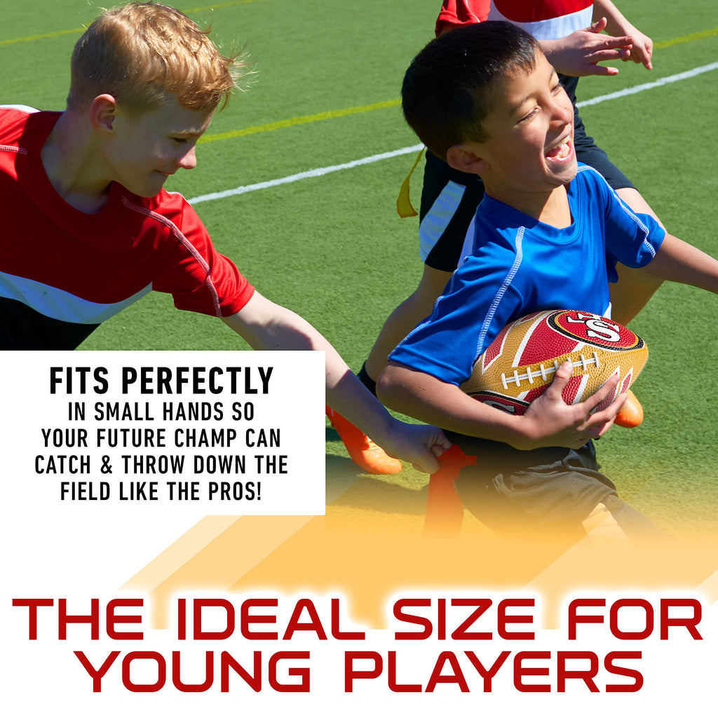 Franklin Sports Nfl San Francisco 49Ers Football - Youth Football - Mini 8.5'' Rubber Ball - Perfect For Kids - Team Logos And C