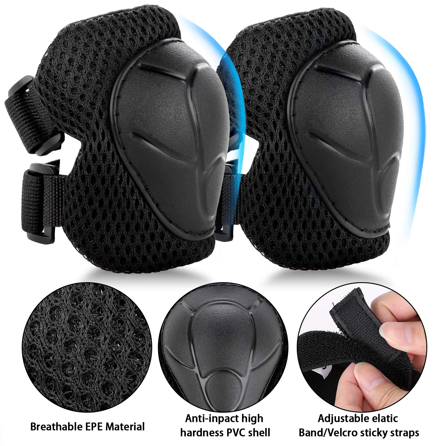 WayEee Kids Bike Helmet Set Skateboard Knee Pads, Helmet Pad Set Protective Gear Set, Adjustable for Girls Kids 3-10 Helmet Elbo