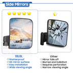 9.99World Mall Golf Cart Side Mirrors, No Drilling 180 Degree Rotation & Foldable-Hd Shatterproof Glass Mirrors For Golf Cart Cl