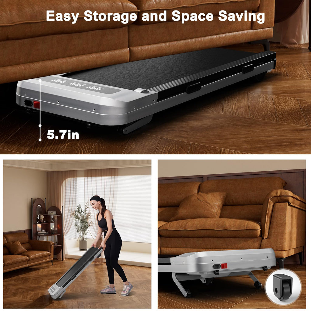 Lacuffy Walking Pad With 9% Auto Incline, 3.0Hp Under Desk Treadmill With Remote Control & App, Portable Walking Pad 300 Lbs Cap