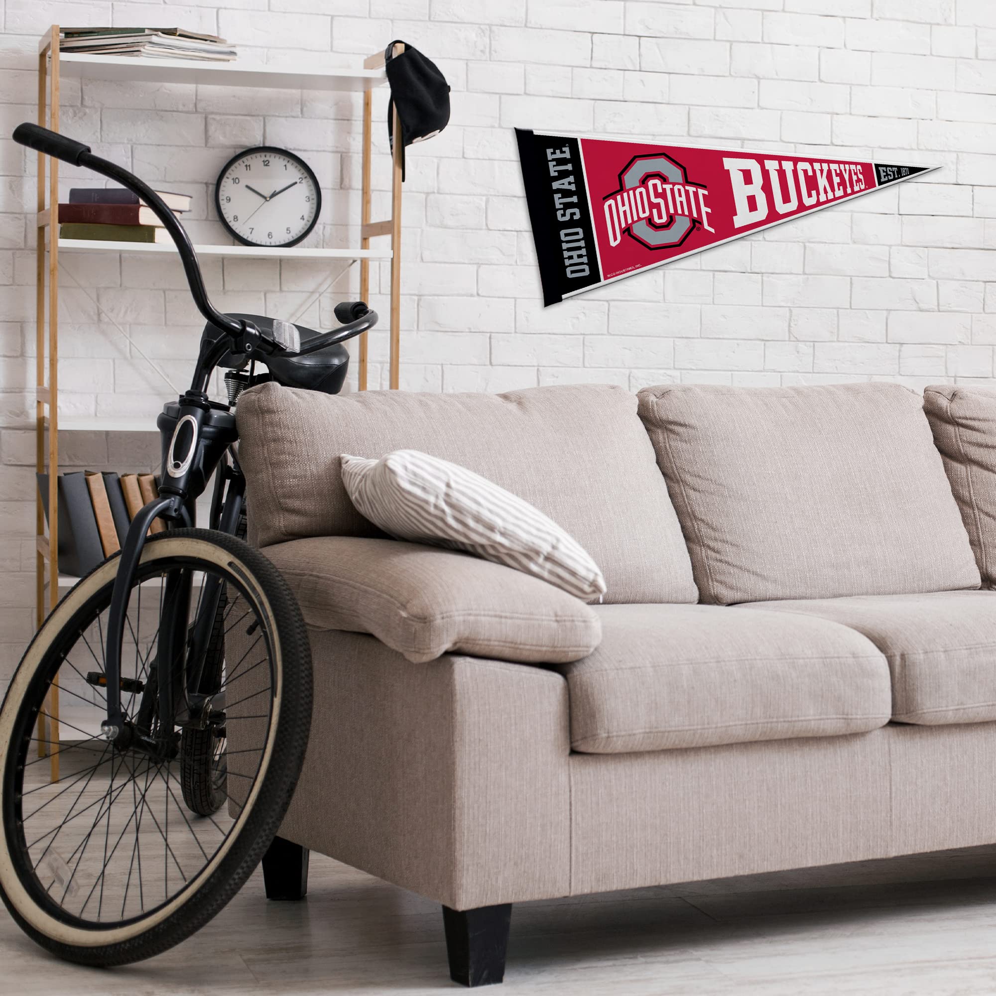 Rico Industries Ncaa Ohio State Buckeyes Exclusive 12'' X 30'' Felt Wall D  Cor Pennant - Great For Home/Bed Room/Man Cave D  Co
