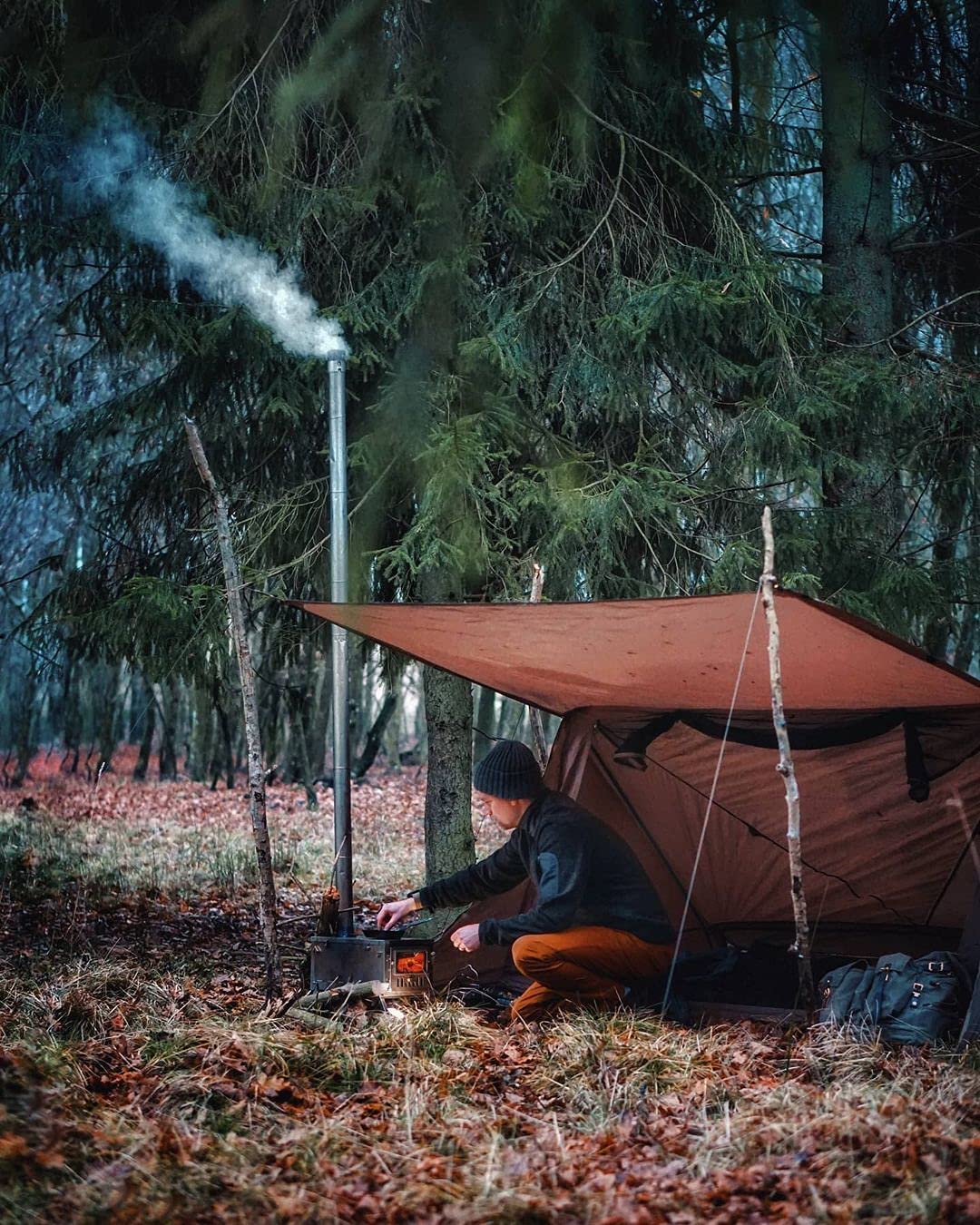 Onetigris Backwoods Bungalow Ultralight Bushcraft Shelter 2.0, Backpacking Tent With Canopy 2 Person Waterproof Ripstop