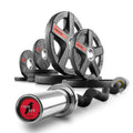 Xmark Olympic Bar Curl Bar With Weights Offer, Olympic Weights 95 Lb Set Of Texas Star Olympic Weight Plates, Rubber Coated, Pat
