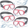 Flutesan 4 Pcs Kids Youth Swim Goggles with Nose Cover Elastic Strap Diving Swim Mask Swimming Waterproof Snorkel Goggle(Pink)
