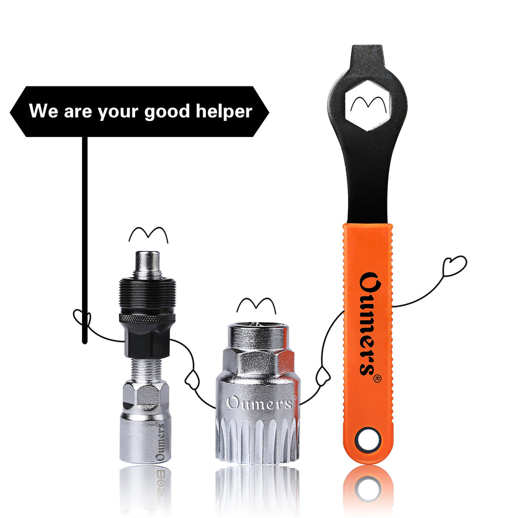 Oumers Bike Crank Extractor/Arm Remover And Bottom Bracket Remover With 16Mm Spanner/Wrench. Professional Bicycle Repair Tool Ki