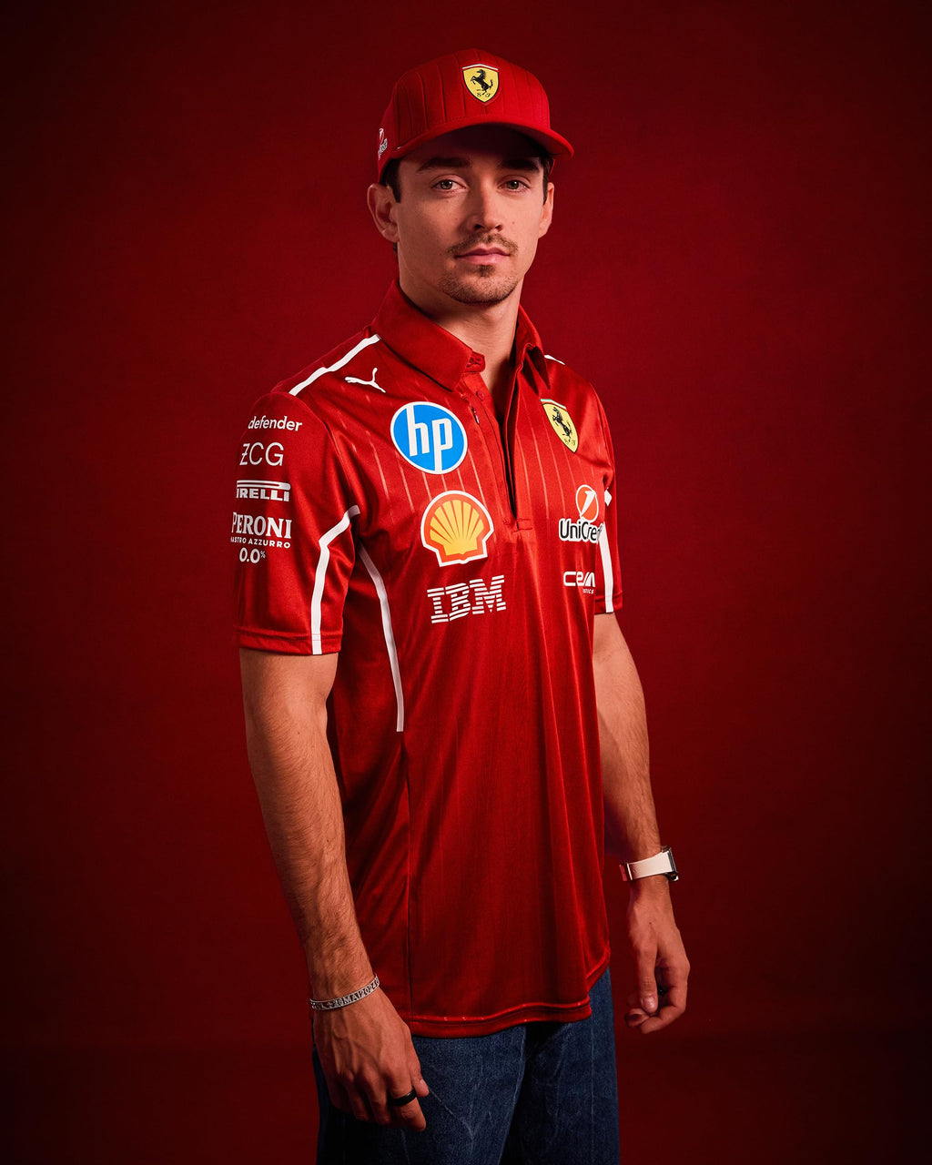 Puma Scuderia Ferrari F1 2025 Charles Leclerc Hat - Red- One Size Fits Most