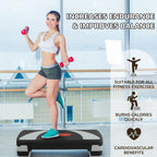 Fitvids Aerobic Step Platform, 3 Levels Adjustable Height Workout Step Platform for Exercise at Home, 4 Stackable Risers, Non-Sl
