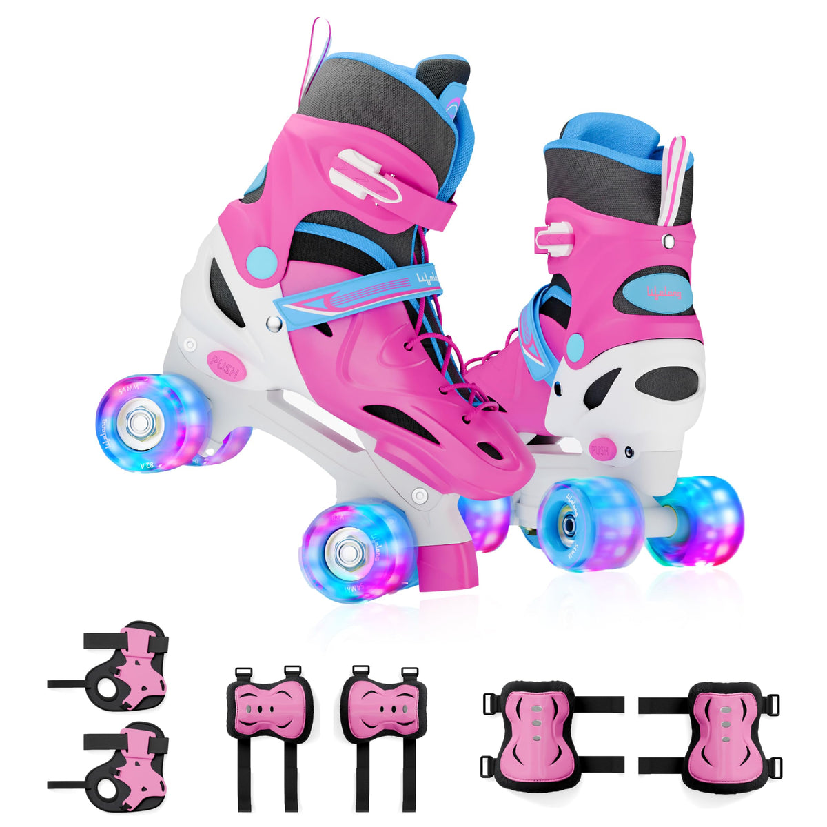 Lifelong Kids Adjustable Skating Shoes With Led Lights  Inline Roller Skating With Adjustable Size, Playful Lighting With Safet