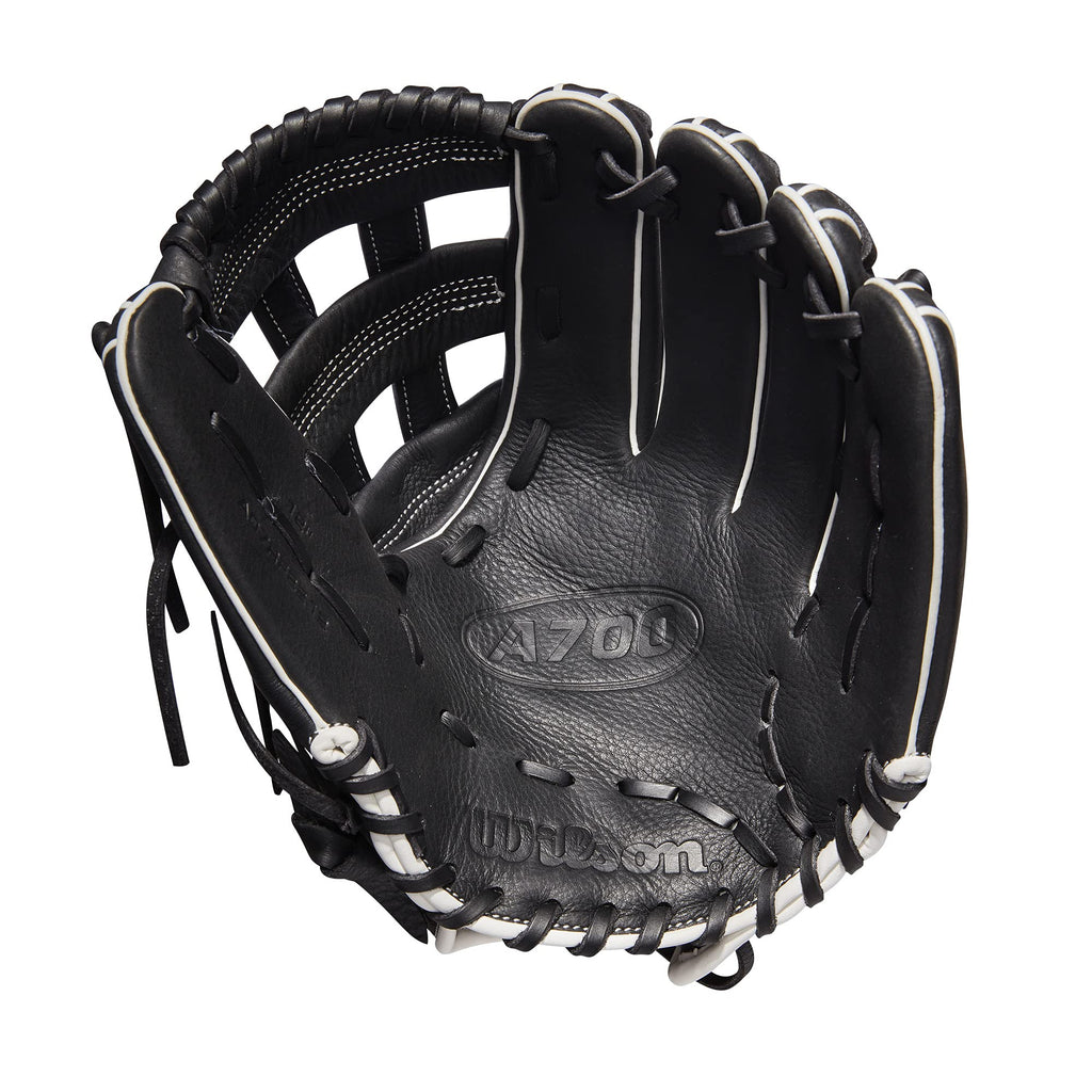 Wilson 2022 A700 12'' Fastpitch Infield Glove - Right Hand Throw, Black/White
