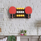 Ikkle Ping Pong Paddle Holder Wall Mounted Table Tennis Racket Display For 6 Paddles And 12 Balls Storage, Ping Pong Accessories
