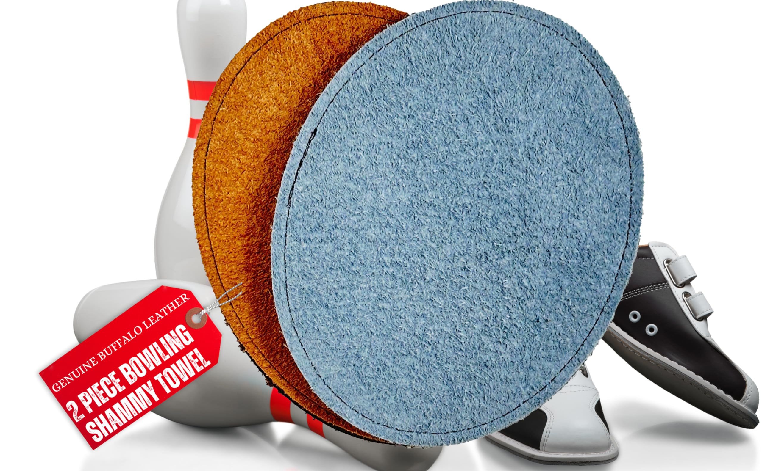 Strikeclub Bowling Ball Shammy Towel  Oval Shape Dual Sides Leather Bowling Towel  Easy Wipe Off Dirt & Oil To Boost Precision  