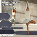 Yoga Mat, 1/2-Inch Extra Thick High Density Exercise Mat, Anti-Tear Exercise Yoga Mat With Carrying Strap, Suitable For Various