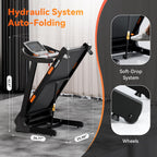 8.7MPH Treadmills for Home, Auto-Folding Walking Pad with 0-15% Incline, 3.5HP Motor Supports 300lbs, Bluetooth & Pulse Monitor