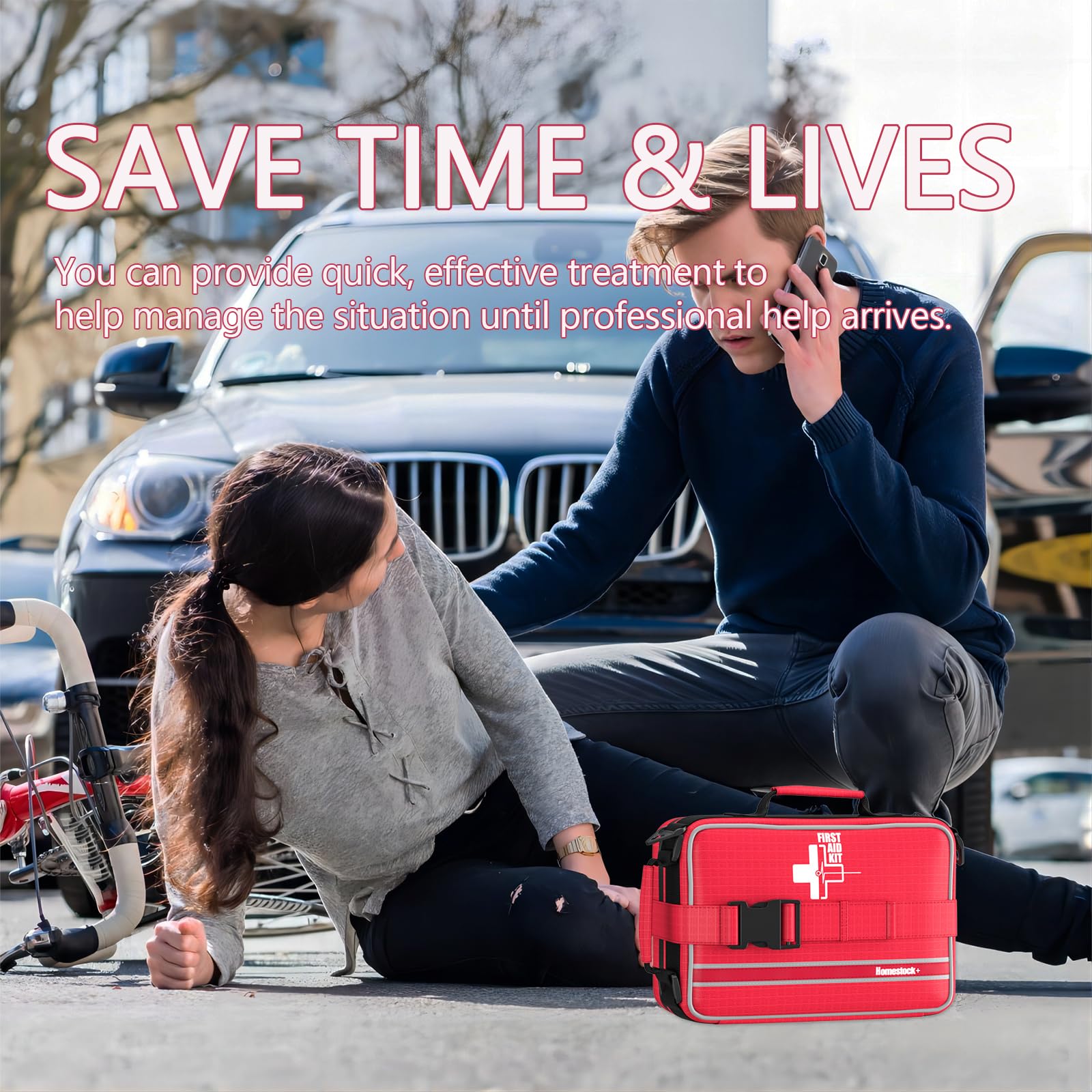 ?2023 Upgrade? Advanced First Aid Kit, Comprehensive Trauma First Aid Kits With Labelled Compartments For Cars, Home, Office, Ba
