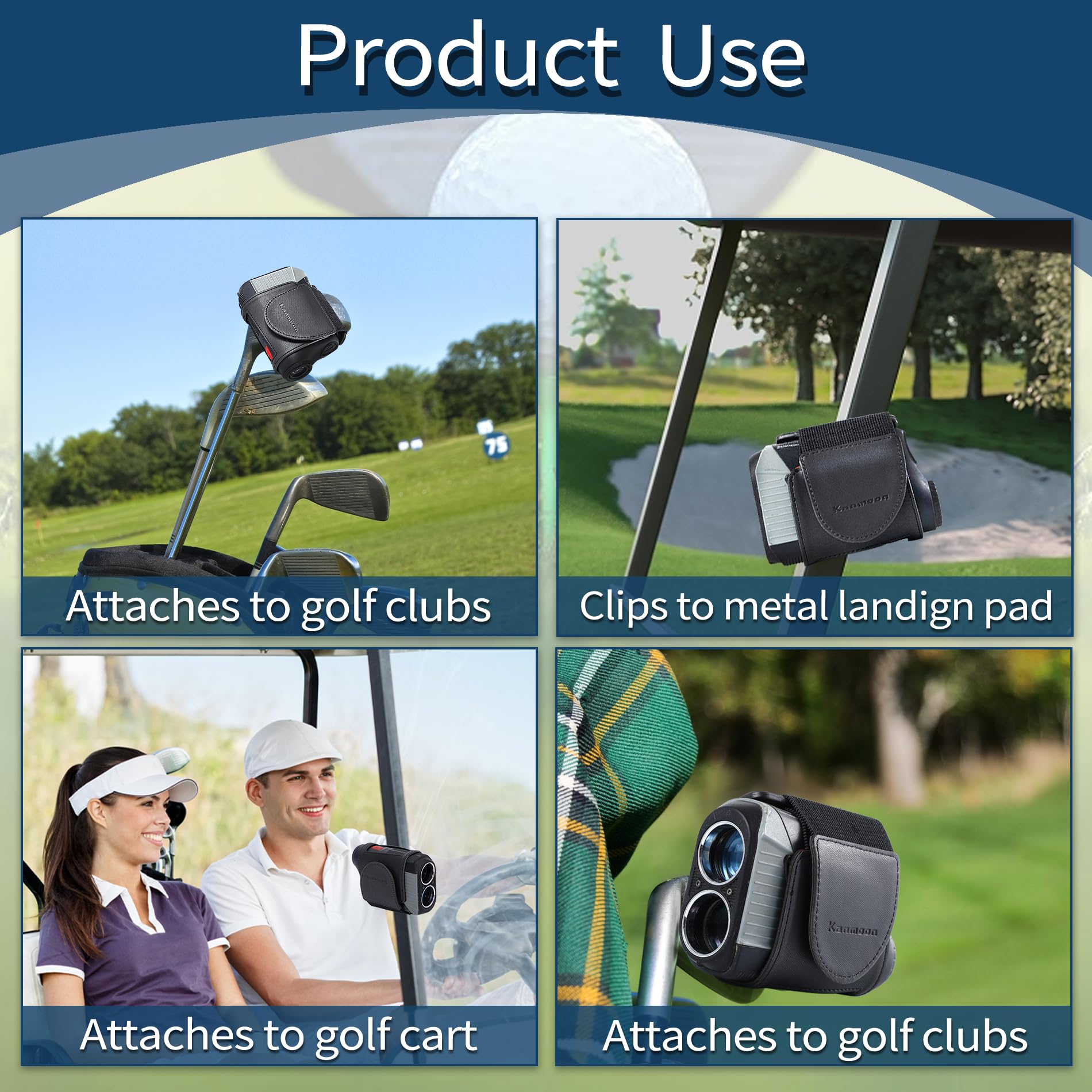 Golf Rangefinder Magnetic Strap, Adjustable Magnetic Rangefinder Strap Holder Wrap Mount For Golf Cart With Strong Magnet, Secur