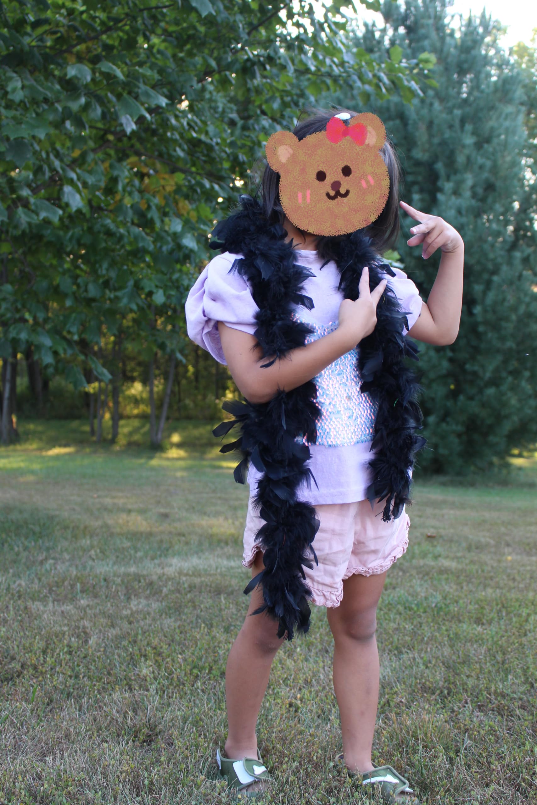 Flydreamfeathers Kids Feather Boa 25 Gram, 4 Feet Long Chandelle Feather Boa, Great For Party, Kids Party, Halloween Costume, Ch