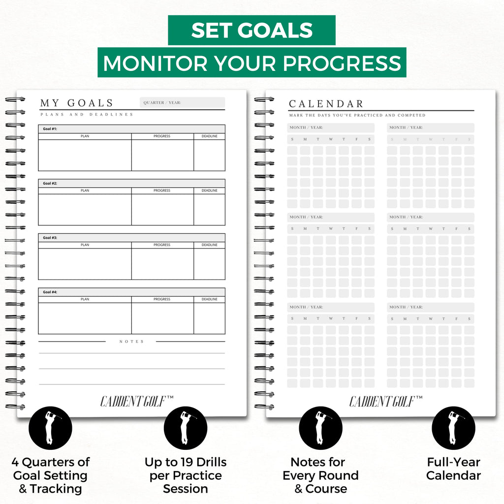 Golf Log Book: Hardcover Edition - Wire-Bound Golf Notebook For Practice Stats And Round Logging - Golf Scorecard Book With Golf