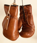 Geoffrey Tan Leather Vintage Boxing Gloves With Leather Laces  12Oz  Retro (Tan), Large