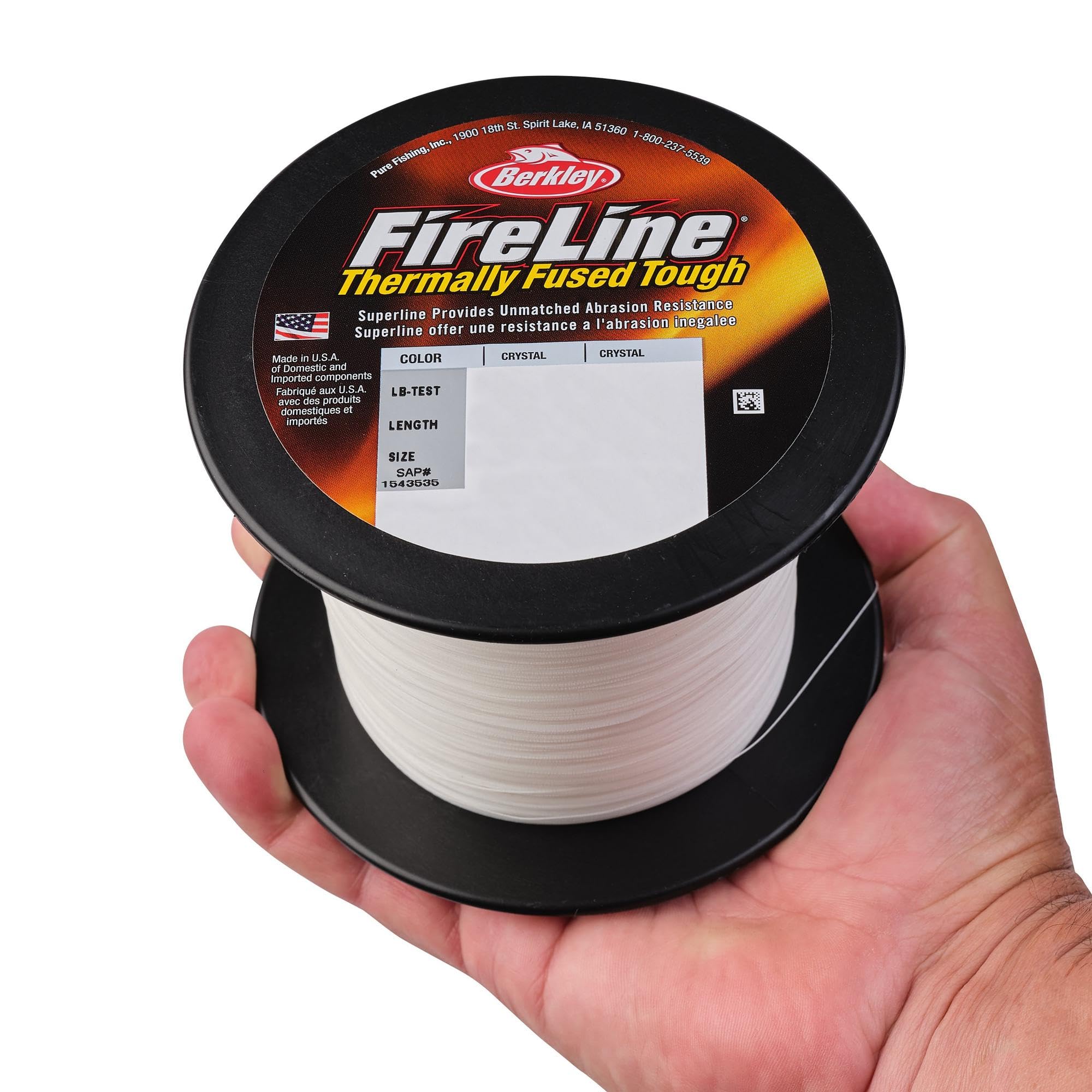Berkley Fireline Superline, Crystal, 17Lb | 7.7Kg, 1500Yd | 1371M Fishing Line, Suitable For Freshwater Environments