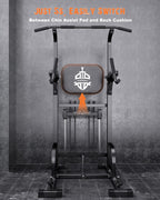 Sportsroyals Power Tower Pull Up Dip Station Assist Chin Stand Multi-Function Home Gym Strength Training Fitness Equipment 440Lb
