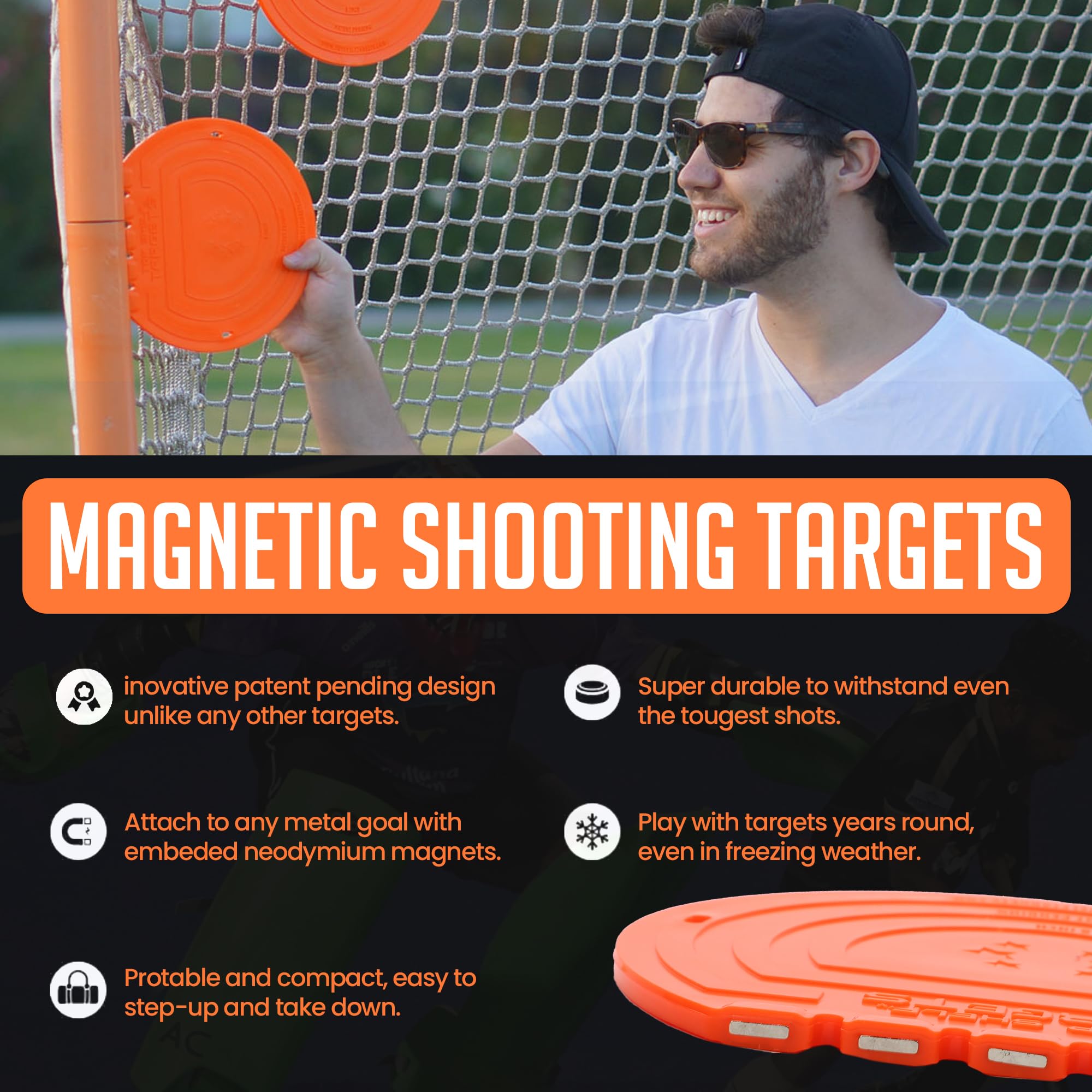 Top Shelf Targets Sniper 8-Inch Magnetic Shooting Targets (4 Pack Set) For Hockey And Lacrosse Excellent Practice Tool  Training