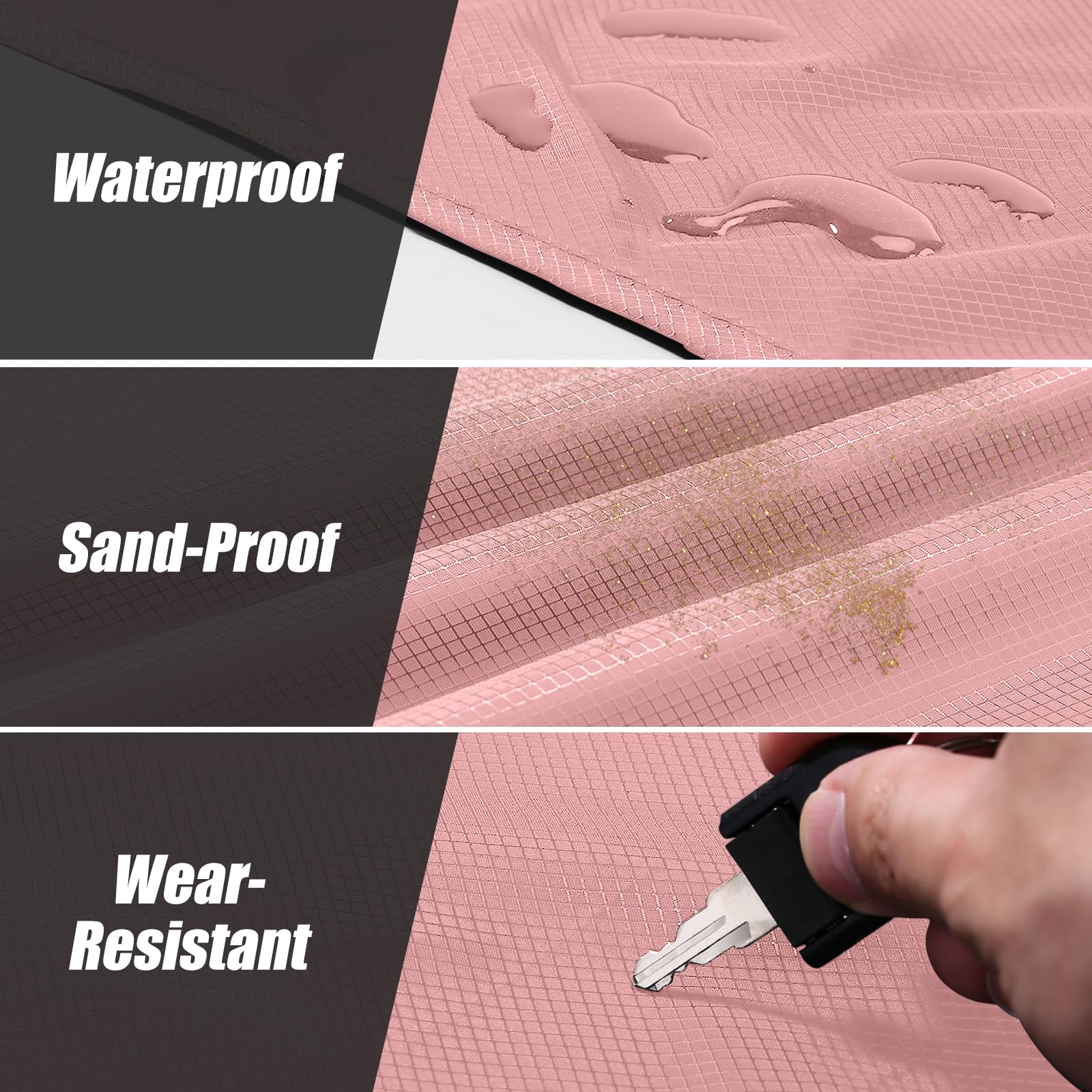 Odoland Beach Blanket Picnic Blanket, 43 X 63 Sandproof Waterproof Outdoor Pocket Blanket With Portable Bag, Foldable Lightweigh
