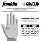 Franklin Sports Youth Mlb Shok-Sorb X Batting Gloves, Youth Small, Pair, White/Chrome
