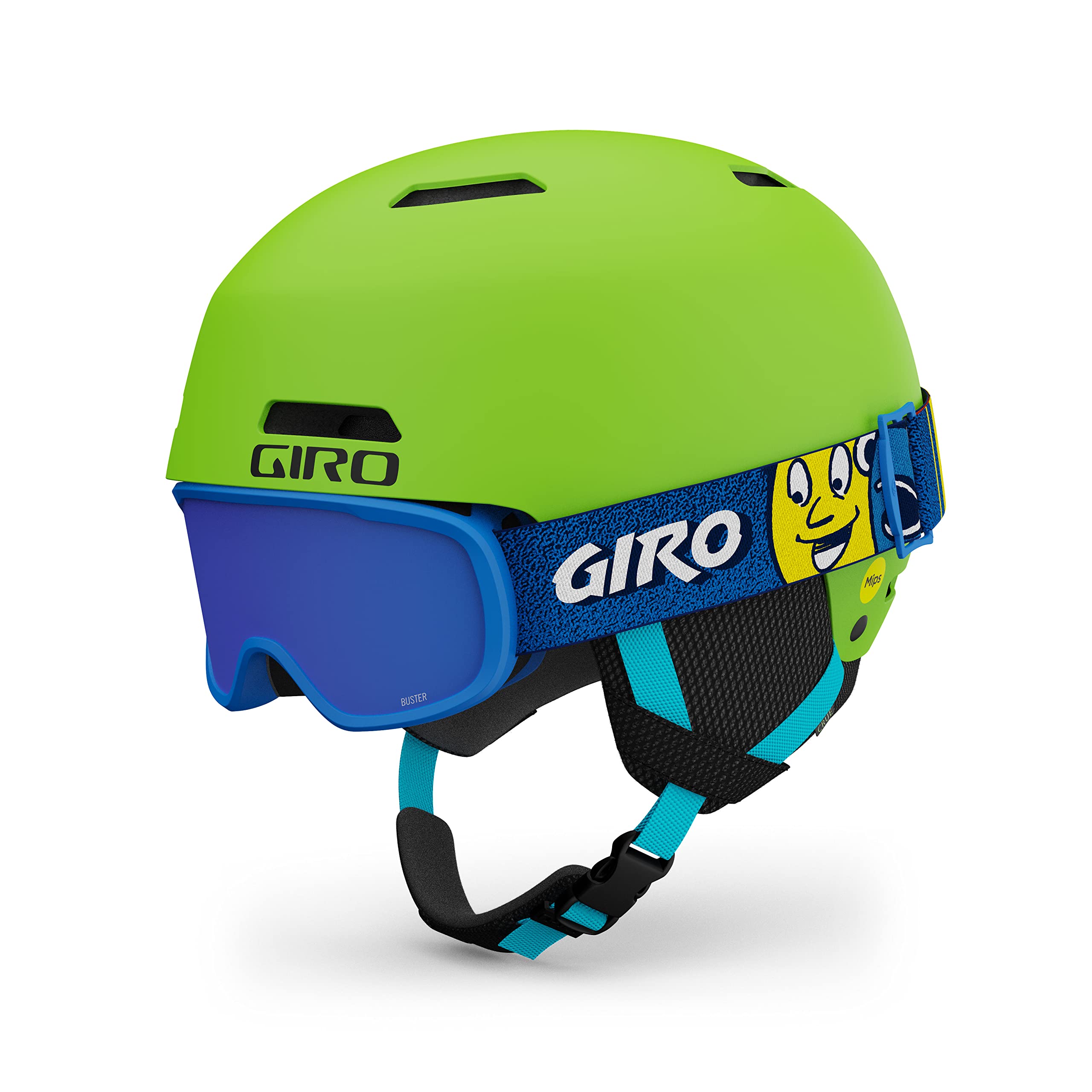 Giro Crue MIPS Combo Pack Toddler Ski Helmet - Snowboarding Helmet with Matching Goggles for Kids, Boys & Girls Matte Bright Gre