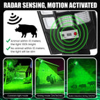 Tujoe 2 Pack Green Lights For Night Hunting 18000Lm Hog Light With Remote Control, Solar Powered Waterproof Motion Activated Fee