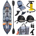 Solstice Inflatable Kayak Boat - Durable, Portable & Adventure-Ready, Heavy Duty PVC - Adjustable Seats, Accessory Mounts, Skeg 