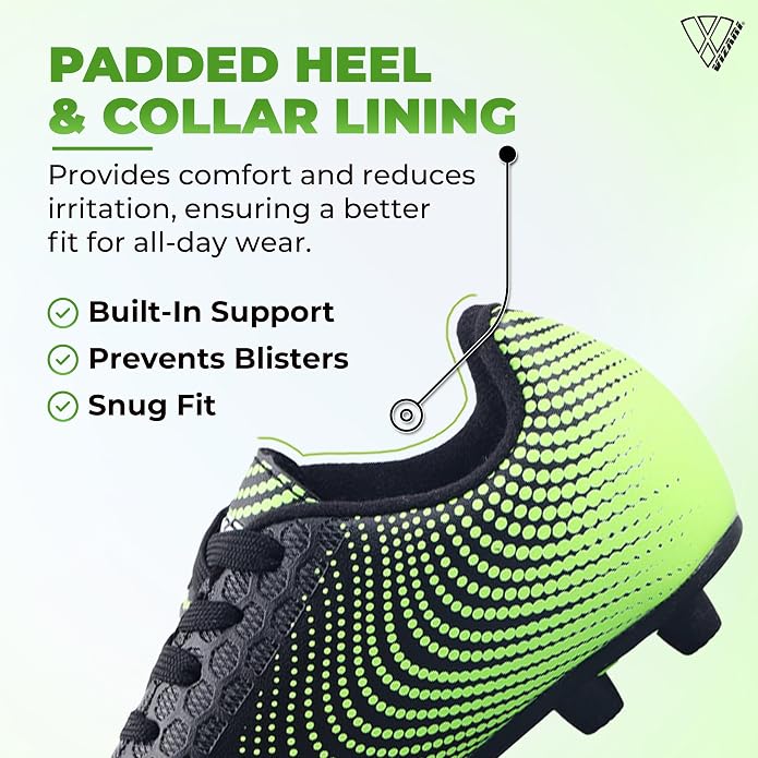 Vizari Stealth Firm Ground Soccer Shoes – Black/Green