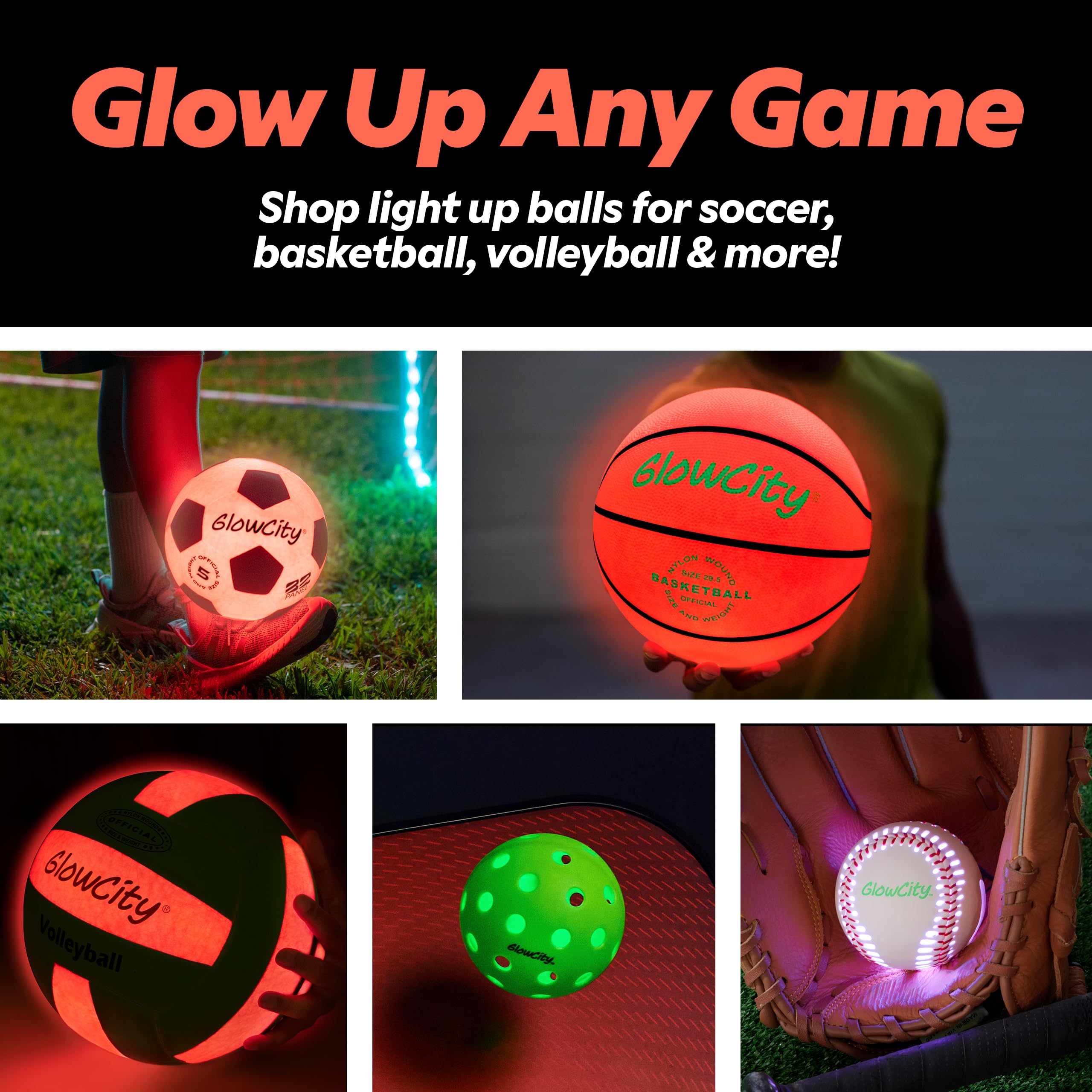 Glowcity Glow In The Dark Football - Light Up, Youth Size Footballs For Kids - Led Lights And Pre-Installed Batteries Included