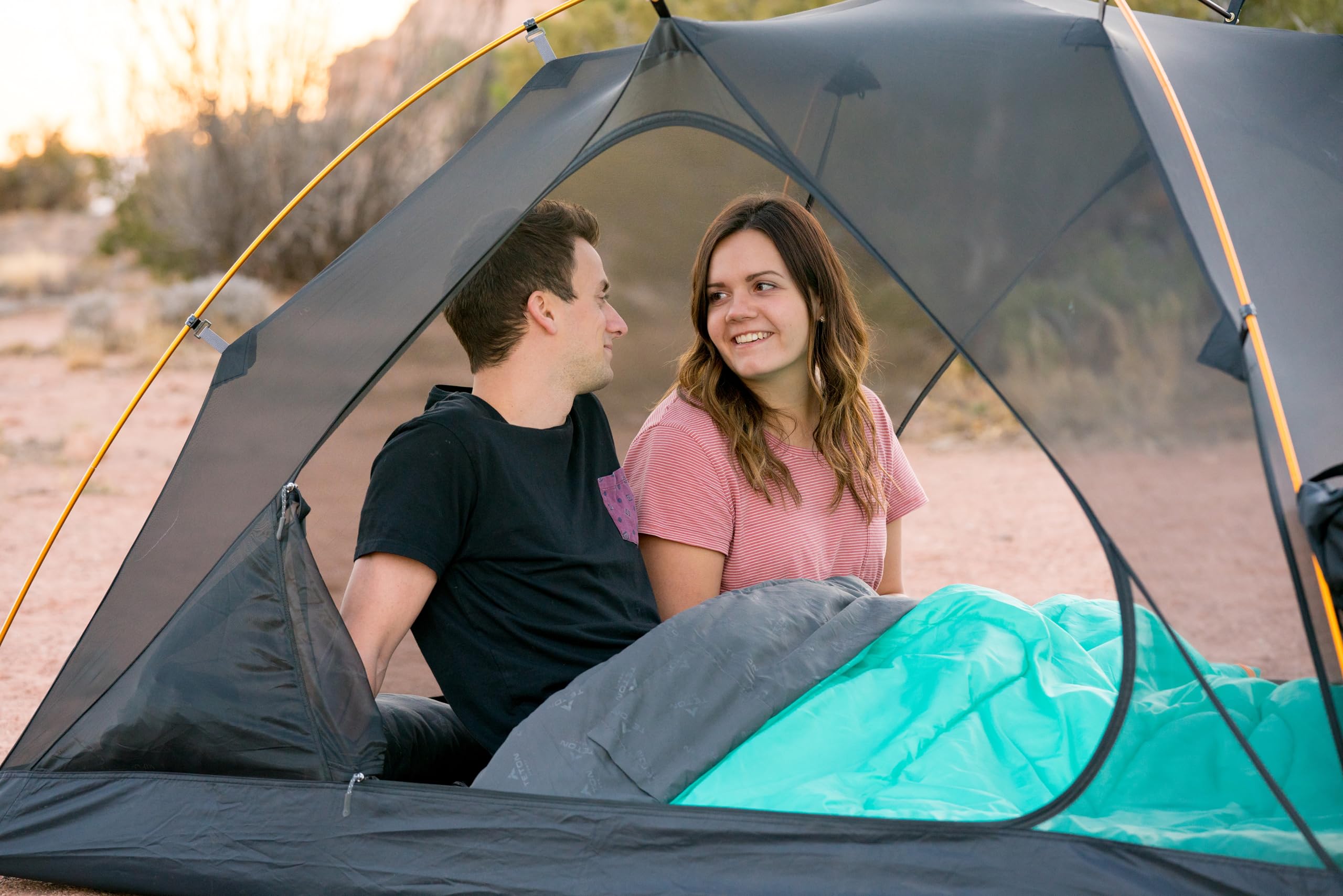 Teton Sports Cascade Double Sleeping Bag; Lightweight, Warm And Comfortable For Family Camping, Teal, 87 X 60