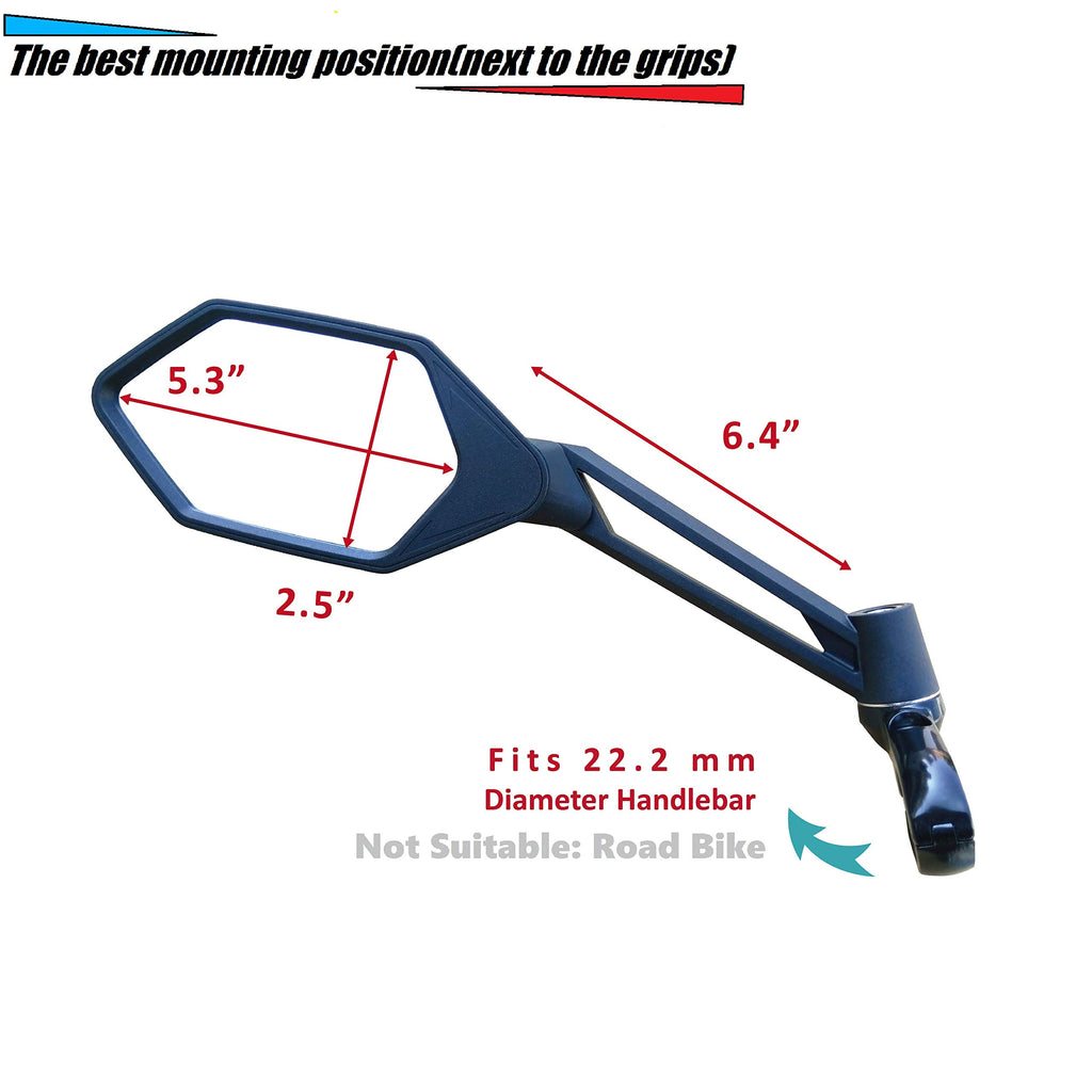 Meachow New Scratch Resistant Glass Lens,Handlebar Bike Mirror, Adjustable Safe Rearview Mirror, Bicycle Mirror (Silver Left Sid