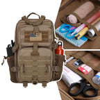Hannibal Tactical 30L Molle Assault Pack, Tactical Backpack Military Army Camping Rucksack With Bottle Holder, 3-Day Pack, Khaki