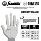 Franklin Sports Cfx Fp Softball Batting Gloves Pair, Women'S X-Large, White/Chrome