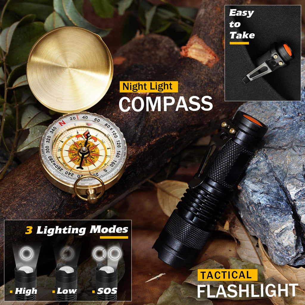 Survival Kit 14 In 1, Survival Gear And Equipment, Gifts For Men Dad Husband Him Valentines Day, Outdoor Fishing Hunting Camping