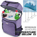 Baglher Cooler Backpack 30 Cans Lightweight Insulated Backpack Cooler Leak-Proof,Lightweight Backpack With Cooler For Lunch Picn