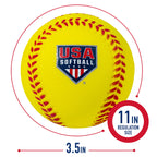 Franklin Sports Foam Practice Softballs - (4) Usa Softball Official Size Foam Softballs For Kids - Squishy Foam Softball Balls -