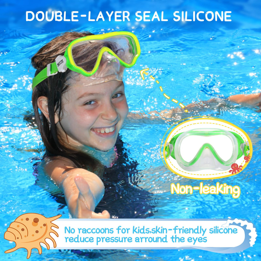 Water Space 2 Packs Kids Swimming Goggles Swim Googles For Kids Toddler Girls Boys Youth 6-14 3-6 4-7, Swimming Goggles With Nos
