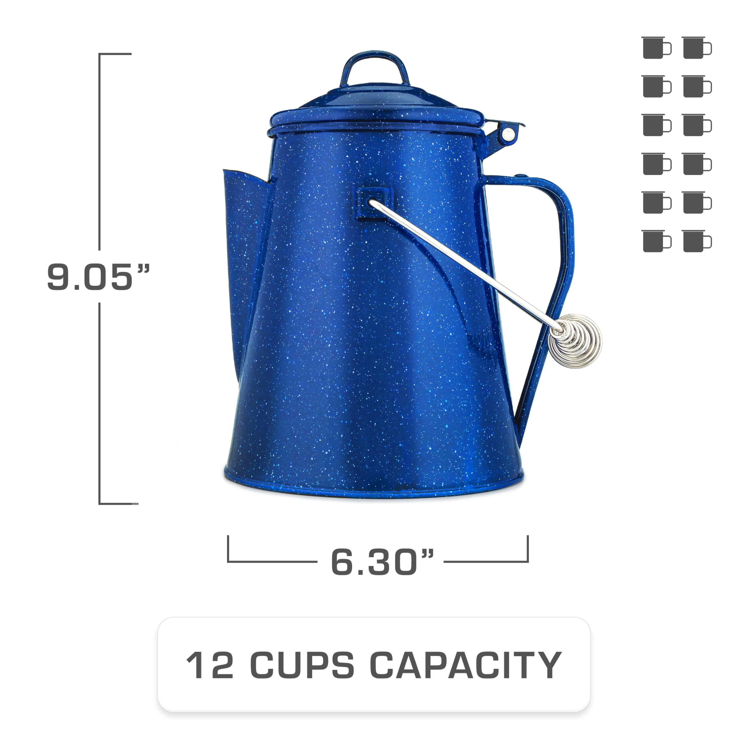 Coletti Classic Camping Kettle - Tea And Camp Kettle, No Aluminum Or Plastic, Ideal For Boiling Water (Blue)