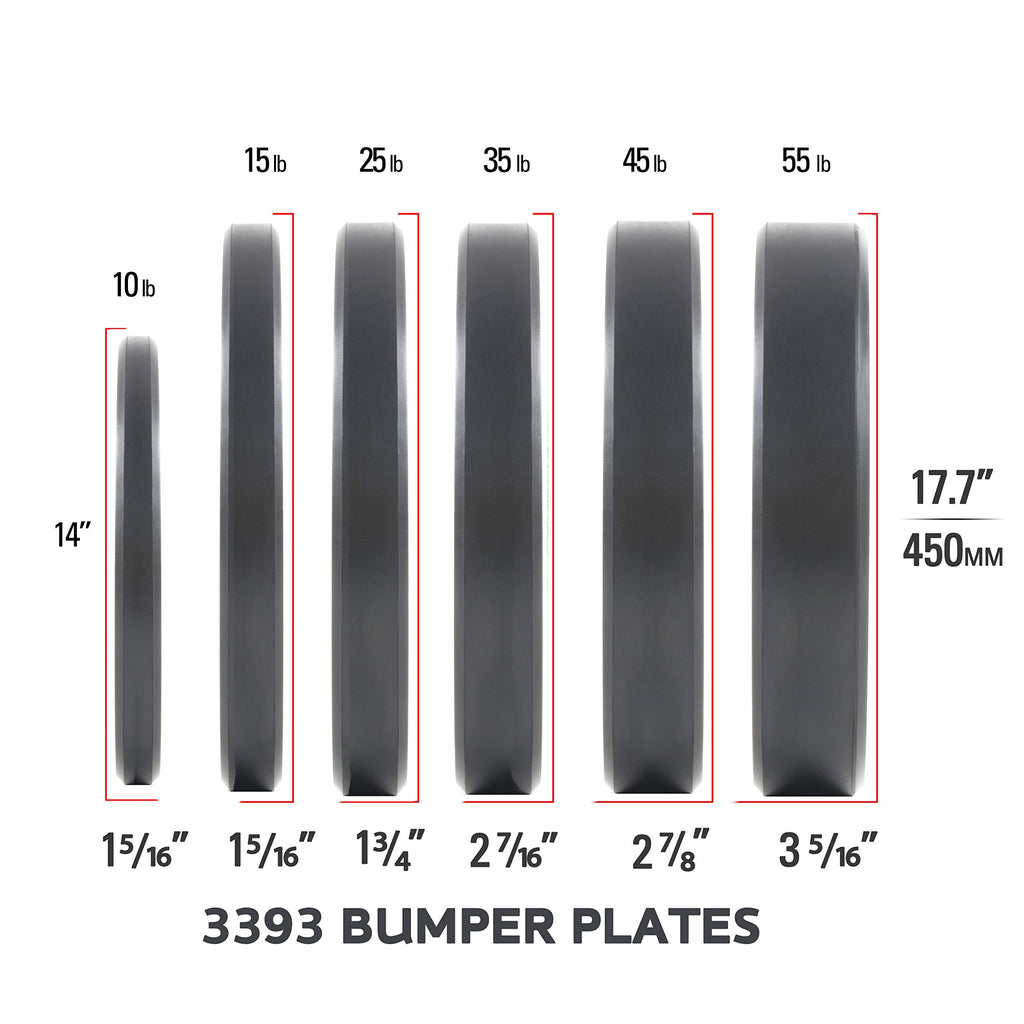 Xmark Hi-Impact Bumper Plate Weight Plate For Olympic Barbell, 45 Lb Pair, Strength Training Bumpers For Home, School Weight Roo