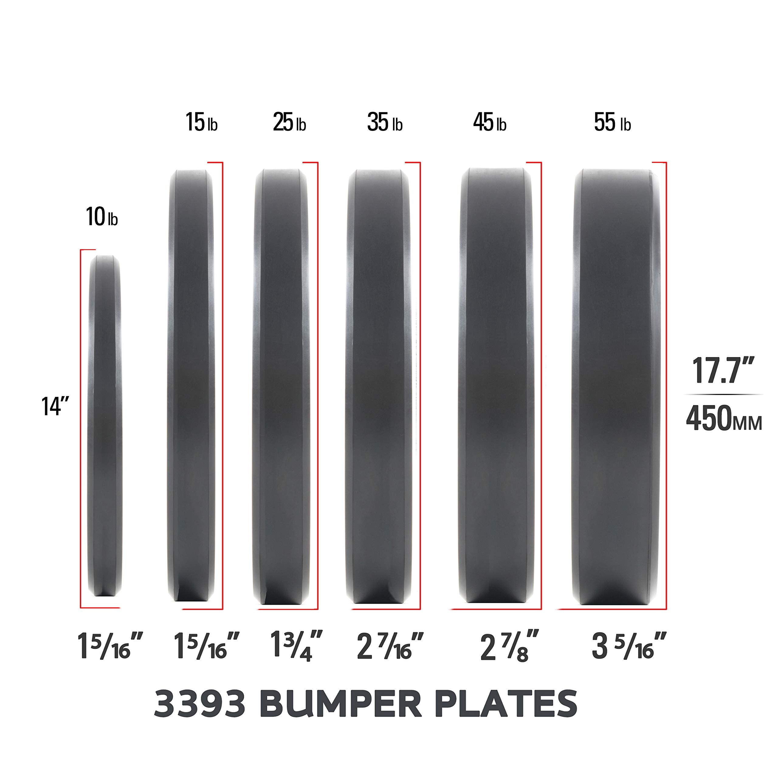 Xmark Hi-Impact Bumper Plate Weight Plate For Olympic Barbell, 45 Lb Pair, Strength Training Bumpers For Home, School Weight Roo