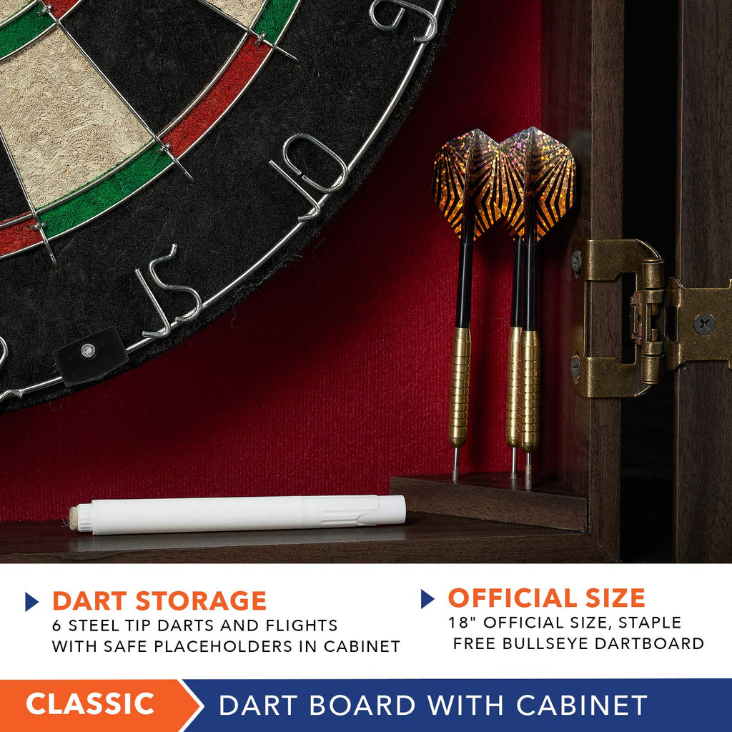 Rally And Roar Dartboard Cabinet, Brown