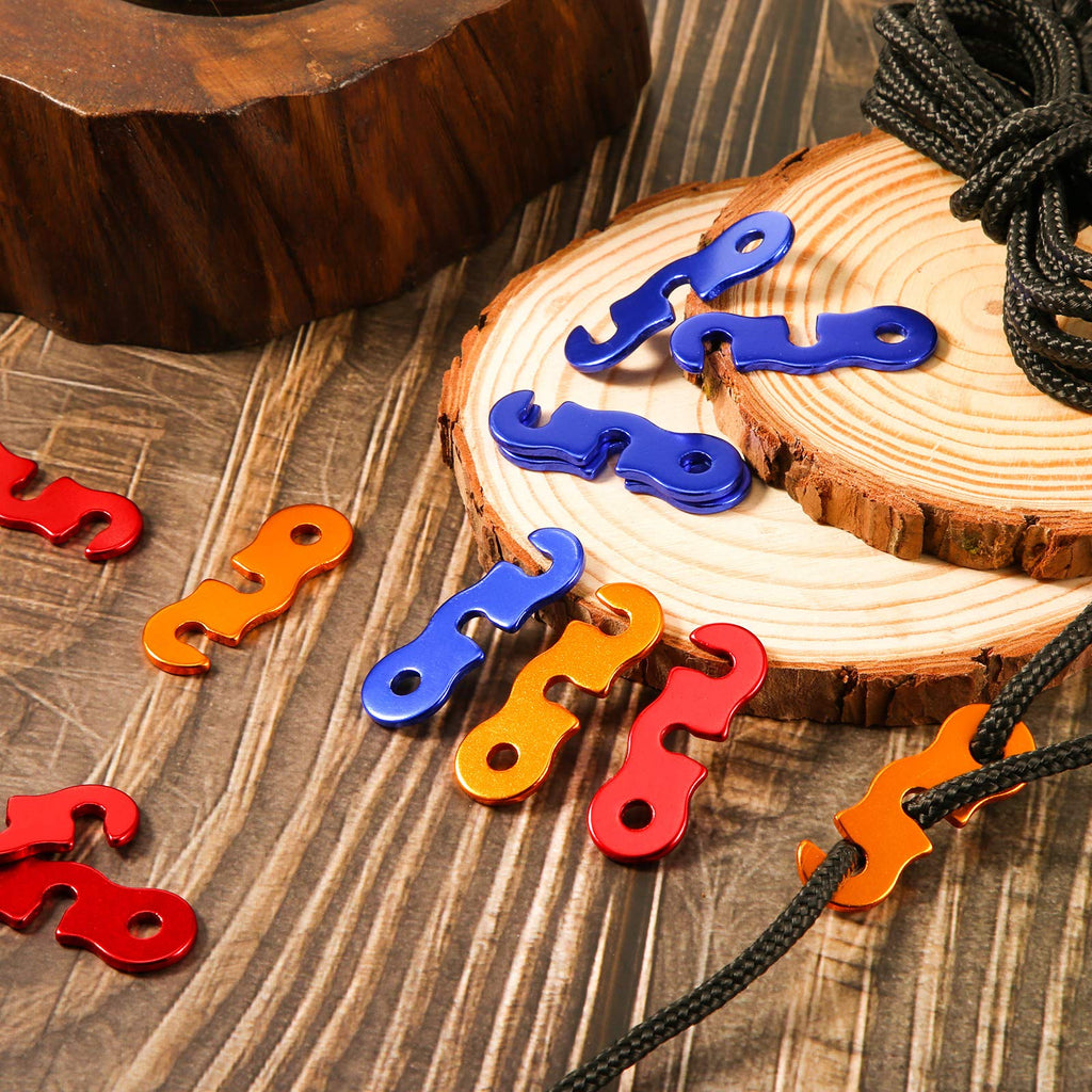 30 Pieces Aluminum Alloy Guyline Cord Adjusters Rope Adjusters Tent Tensioners Tent Wind Rope Buckles Camping Accessories For Te