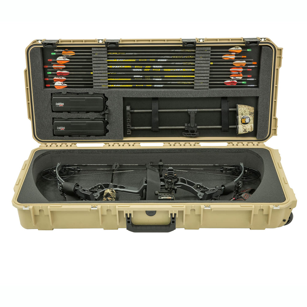 Skb Mathews Small Hard Shell Compound Bow And Arrow Case With Wheels, Desert Tan