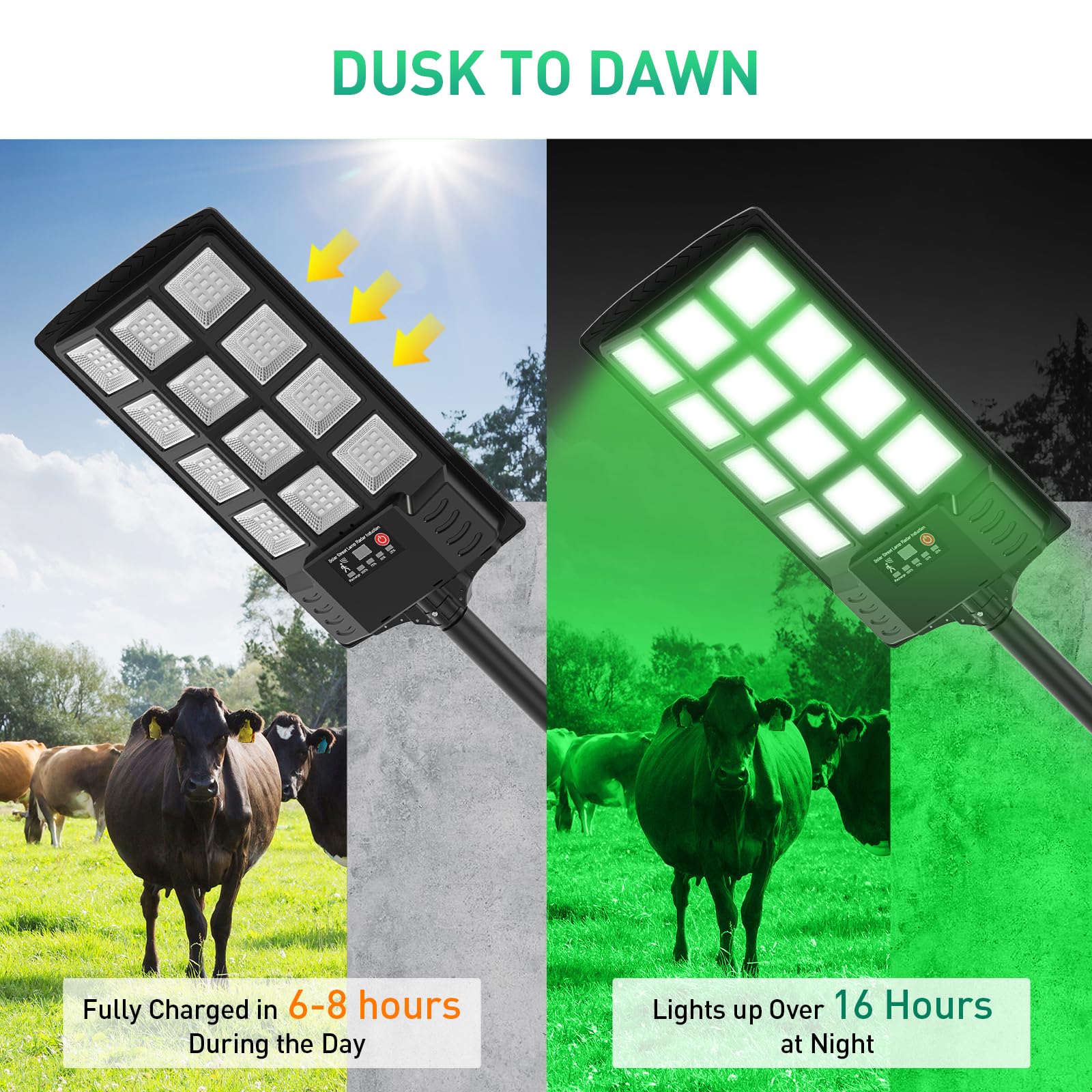Hog Light For Night Hunting,18000Lm Powered Feeder Light(Green) Solar Lights For Hunting Hogs, Coyote, Varmint, Deer, Motion Act