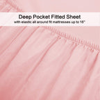 Best Season 4 Piece Bed Sheet Set (Queen,Blush Pink) 1 Flat Sheet,1 Fitted Sheet And 2 Pillow Cases,100 Brushed Microfiber 1800