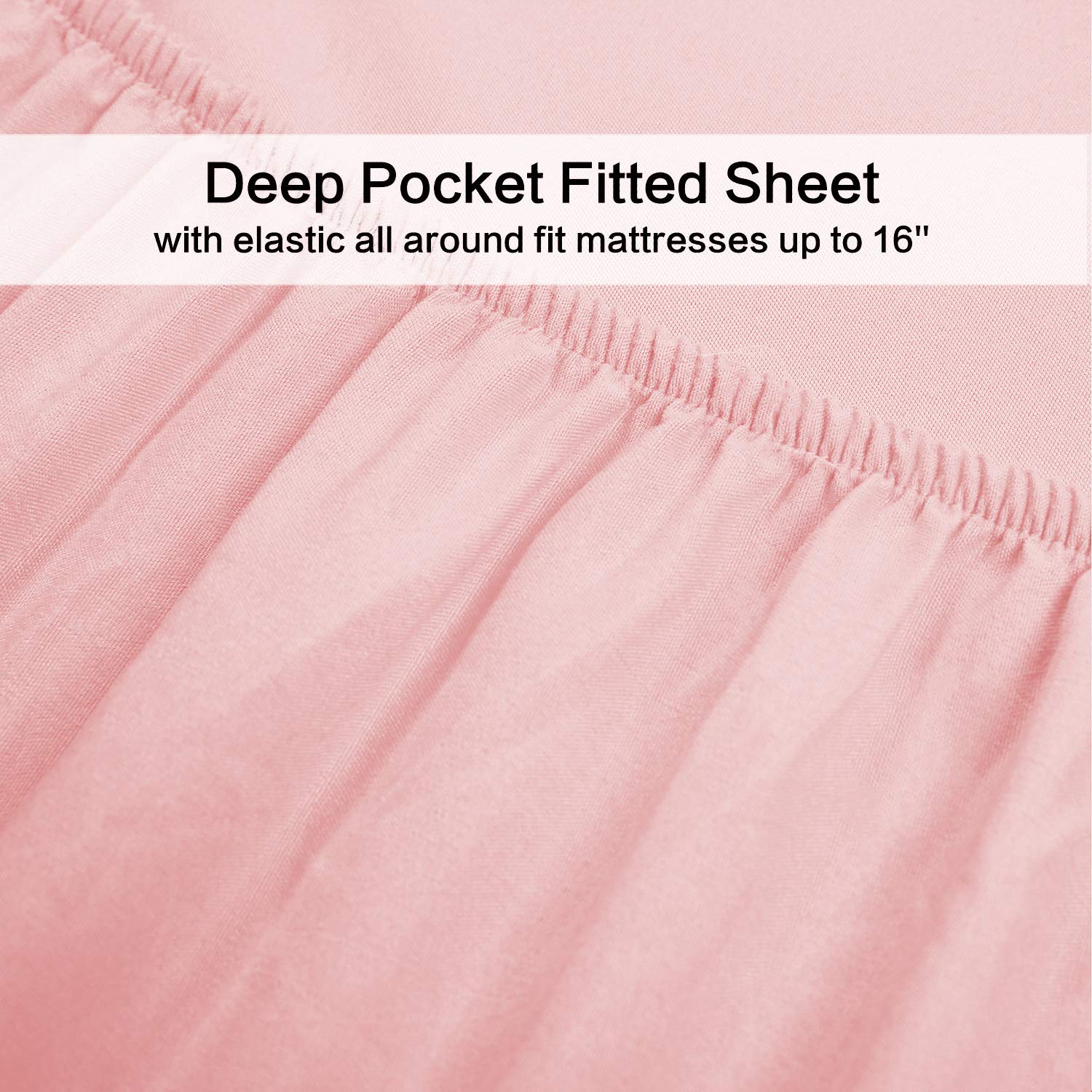 Best Season 4 Piece Bed Sheet Set (Queen,Blush Pink) 1 Flat Sheet,1 Fitted Sheet And 2 Pillow Cases,100 Brushed Microfiber 1800